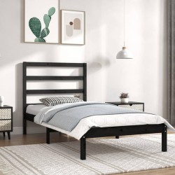 vidaXL Massivholzbett Schwarz Kiefer 90x200 cm