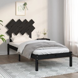 vidaXL Massivholzbett Schwarz 90x200 cm