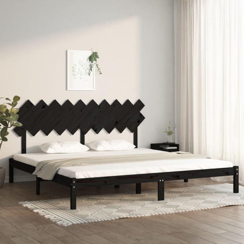 vidaXL Massivholzbett Schwarz 200x200 cm vidaXL Massivholzbett Schwarz 200x200 cm