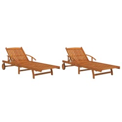 vidaXL Sonnenliegen 2 Stk. Massivholz Akazie