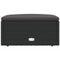 vidaXL Gartenhocker mit Kissen Schwarz Poly Rattan vidaXL Gartenhocker mit Kissen Schwarz Poly Rattan