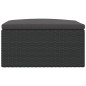 vidaXL Gartenhocker mit Kissen Schwarz Poly Rattan vidaXL Gartenhocker mit Kissen Schwarz Poly Rattan