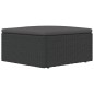 vidaXL Gartenhocker mit Kissen Schwarz Poly Rattan vidaXL Gartenhocker mit Kissen Schwarz Poly Rattan