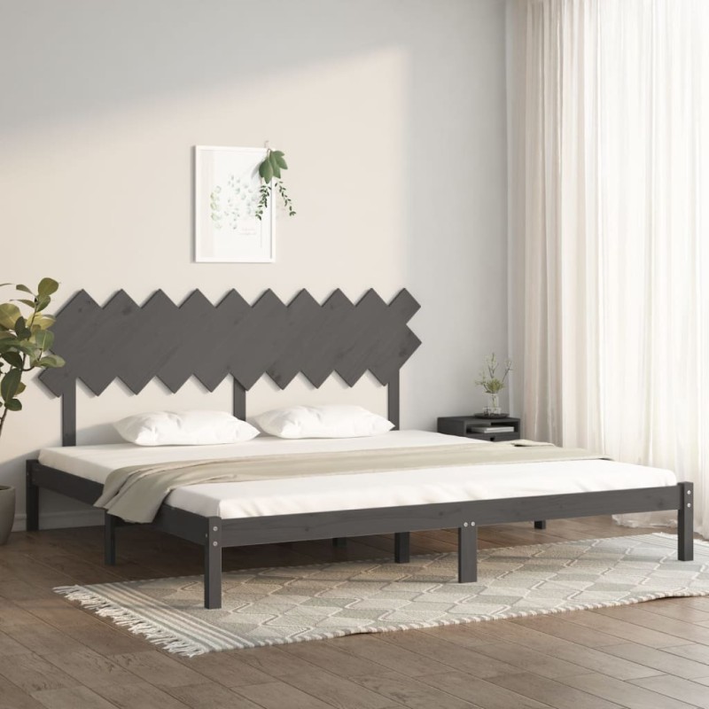 vidaXL Massivholzbett Grau 200x200 cm vidaXL Massivholzbett Grau 200x200 cm