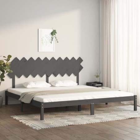 vidaXL Massivholzbett Grau 200x200 cm