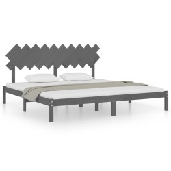 vidaXL Massivholzbett Grau 200x200 cm