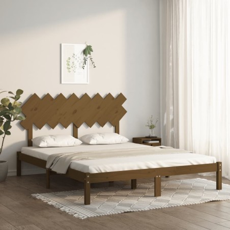 vidaXL Massivholzbett Honigbraun 160x200 cm