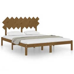 vidaXL Massivholzbett Honigbraun 160x200 cm