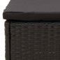 vidaXL Gartenhocker mit Kissen Schwarz Poly Rattan vidaXL Gartenhocker mit Kissen Schwarz Poly Rattan