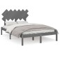 vidaXL Massivholzbett Grau 135x190 cm vidaXL Massivholzbett Grau 135x190 cm