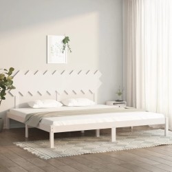 vidaXL Massivholzbett Weiß 200x200 cm