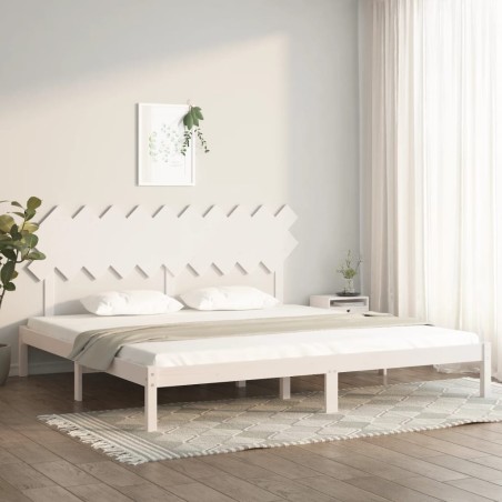 vidaXL Massivholzbett Weiß 200x200 cm