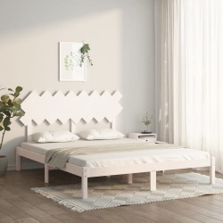 vidaXL Massivholzbett Weiß 160x200 cm