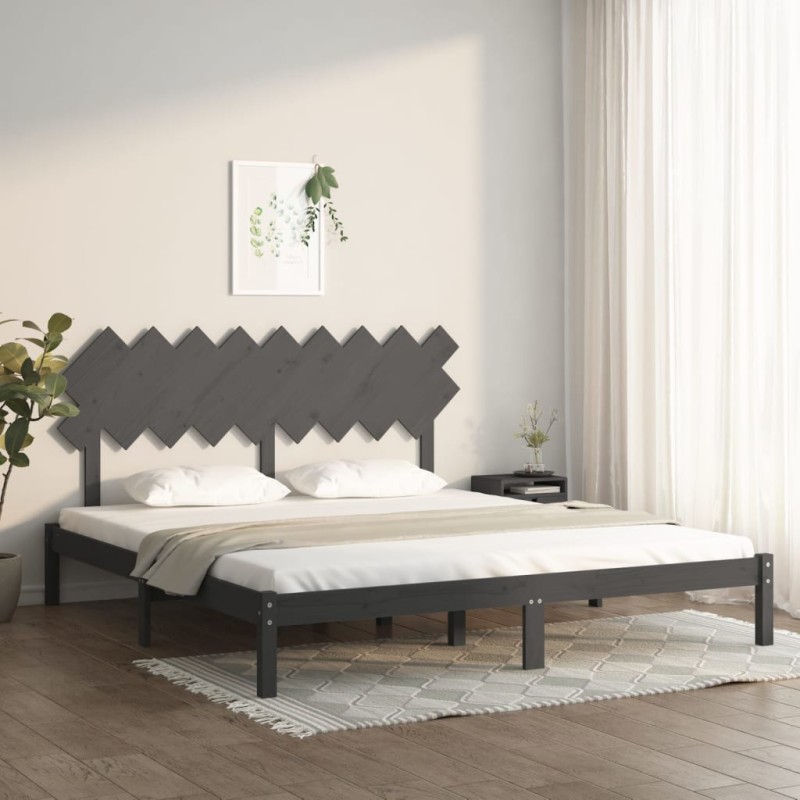vidaXL Massivholzbett Grau 180x200 cm vidaXL Massivholzbett Grau 180x200 cm