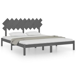 vidaXL Massivholzbett Grau 180x200 cm