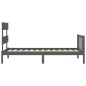 Massivholzbett mit Kopfteil Grau 100x200 cm Massivholzbett mit Kopfteil Grau 100x200 cm