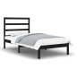 vidaXL Massivholzbett Schwarz 75x190 cm vidaXL Massivholzbett Schwarz 75x190 cm