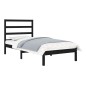 vidaXL Massivholzbett Schwarz 75x190 cm vidaXL Massivholzbett Schwarz 75x190 cm