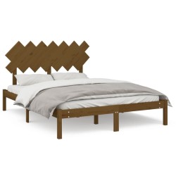 vidaXL Massivholzbett Honigbraun 150x200 cm