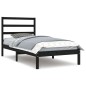 vidaXL Massivholzbett Schwarz Kiefer 100x200 cm vidaXL Massivholzbett Schwarz Kiefer 100x200 cm