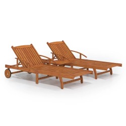 vidaXL 2-tlg. Sonnenliegen-Set mit Tisch Massivholz Akazie 