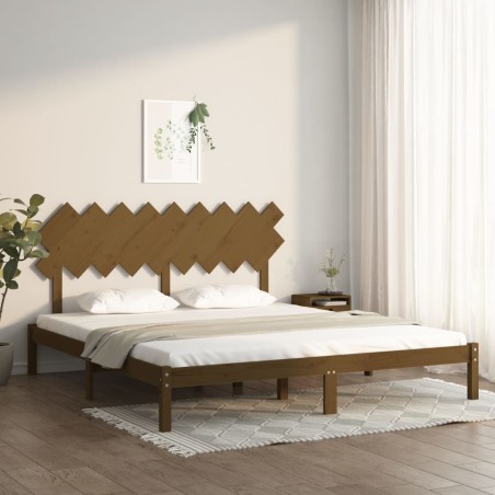 vidaXL Massivholzbett Honigbraun 180x200 cm