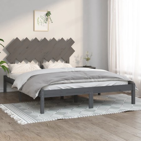vidaXL Massivholzbett Grau 140x190 cm