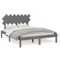 vidaXL Massivholzbett Grau 150x200 cm vidaXL Massivholzbett Grau 150x200 cm