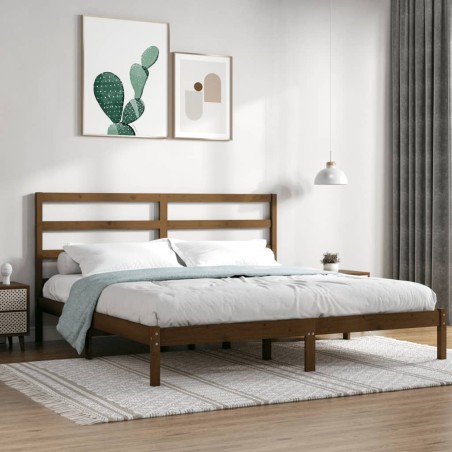 vidaXL Massivholzbett Honigbraun 180x200 cm