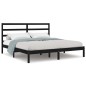 vidaXL Massivholzbett Schwarz Kiefer 200x200 cm vidaXL Massivholzbett Schwarz Kiefer 200x200 cm