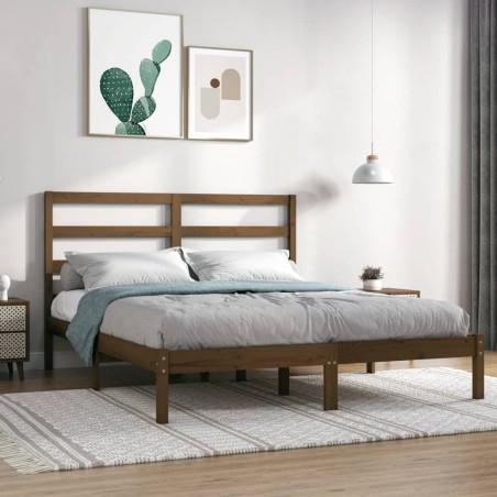 vidaXL Massivholzbett ohne Matratze Honigbraun 120x200 cm Kiefernholz