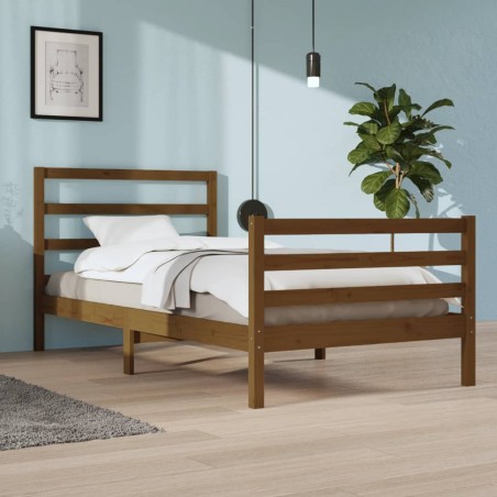 vidaXL Massivholzbett Honigbraun Kiefer 100x200 cm