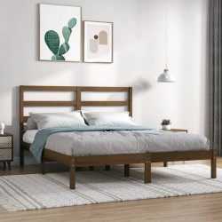 vidaXL Massivholzbett Honigbraun 120x190 cm