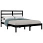 vidaXL Massivholzbett Schwarz Kiefer 140x190 cm vidaXL Massivholzbett Schwarz Kiefer 140x190 cm