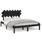 vidaXL Massivholzbett Schwarz 140x200 cm vidaXL Massivholzbett Schwarz 140x200 cm