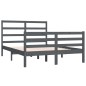 vidaXL Massivholzbett Grau Kiefer 135x190 cm vidaXL Massivholzbett Grau Kiefer 135x190 cm
