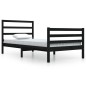 vidaXL Massivholzbett Schwarz Kiefer 100x200 cm vidaXL Massivholzbett Schwarz Kiefer 100x200 cm