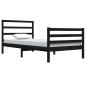 vidaXL Massivholzbett Schwarz Kiefer 100x200 cm vidaXL Massivholzbett Schwarz Kiefer 100x200 cm