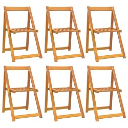 vidaXL Klappbare Gartenstühle 6 Stk. Massivholz Akazie