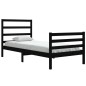 vidaXL Massivholzbett Schwarz Kiefer 90x200 cm vidaXL Massivholzbett Schwarz Kiefer 90x200 cm