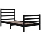 vidaXL Massivholzbett Schwarz Kiefer 90x200 cm vidaXL Massivholzbett Schwarz Kiefer 90x200 cm