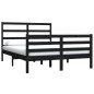 vidaXL Massivholzbett Schwarz Kiefer 135x190 cm