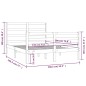 vidaXL Massivholzbett Schwarz Kiefer 135x190 cm