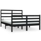 vidaXL Massivholzbett Schwarz Kiefer 150x200 cm vidaXL Massivholzbett Schwarz Kiefer 150x200 cm