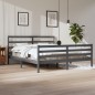 vidaXL Massivholzbett Grau Kiefer 200x200 cm vidaXL Massivholzbett Grau Kiefer 200x200 cm