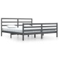 vidaXL Massivholzbett Grau Kiefer 200x200 cm vidaXL Massivholzbett Grau Kiefer 200x200 cm