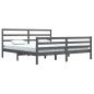 vidaXL Massivholzbett Grau Kiefer 200x200 cm vidaXL Massivholzbett Grau Kiefer 200x200 cm
