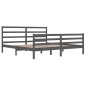 vidaXL Massivholzbett Grau Kiefer 200x200 cm vidaXL Massivholzbett Grau Kiefer 200x200 cm