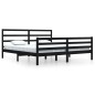 vidaXL Massivholzbett Schwarz Kiefer 200x200 cm vidaXL Massivholzbett Schwarz Kiefer 200x200 cm