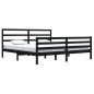 vidaXL Massivholzbett Schwarz Kiefer 200x200 cm vidaXL Massivholzbett Schwarz Kiefer 200x200 cm